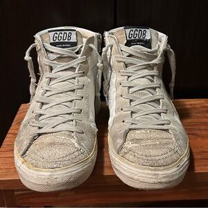 Golden Goose Leather Slide High-Top Sneakers. Size 38